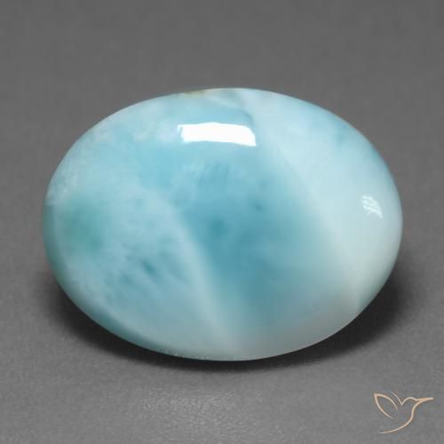 6.08ct Naturel Vert bleu clair Larimar, ovale, Translucide