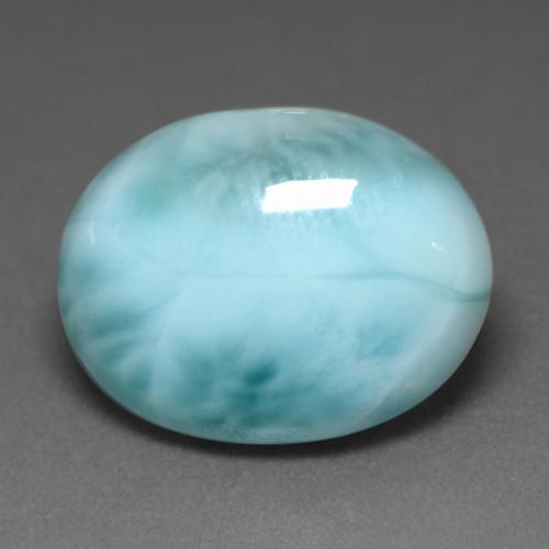 Larimar Vert bleu vif naturelle Coupe ovale, 7.68 ct, Opaque
