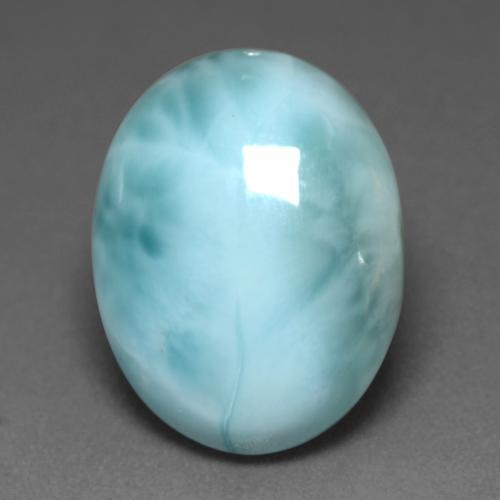 Larimar Vert bleu vif naturelle Coupe ovale, 7.68 ct, Opaque