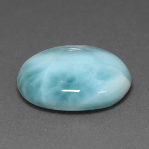 Larimar Vert bleu vif naturelle Coupe ovale, 7.68 ct, Opaque