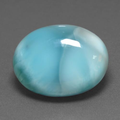 Larimar Vert bleu clair naturelle Coupe ovale, 9.66 ct, Opaque