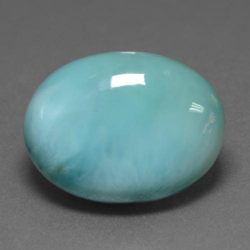 Larimar Bleu verdâtre léger naturelle Coupe ovale, 8.43 ct, Opaque