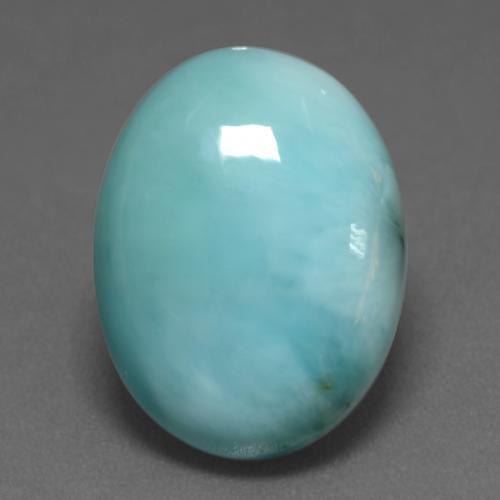 Larimar Bleu verdâtre léger naturelle Coupe ovale, 8.43 ct, Opaque