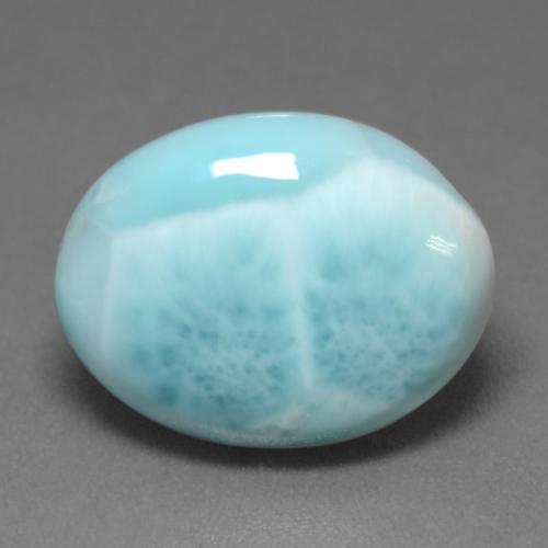 Larimar turquoise naturelle coupe ovale, 7,92 ct, opaque