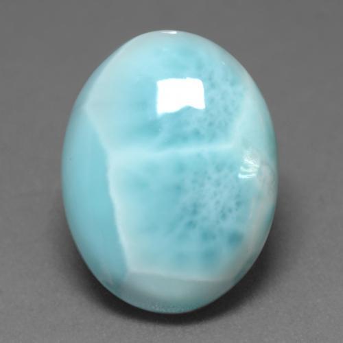 Larimar turquoise naturelle coupe ovale, 7,92 ct, opaque