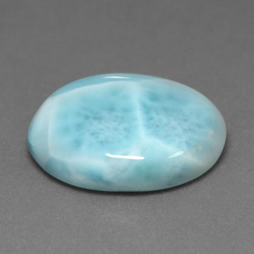 Larimar turquoise naturelle coupe ovale, 7,92 ct, opaque