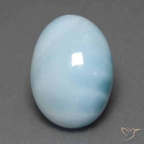 5.91ct Naturel Bleu ciel léger Larimar, ovale, Translucide