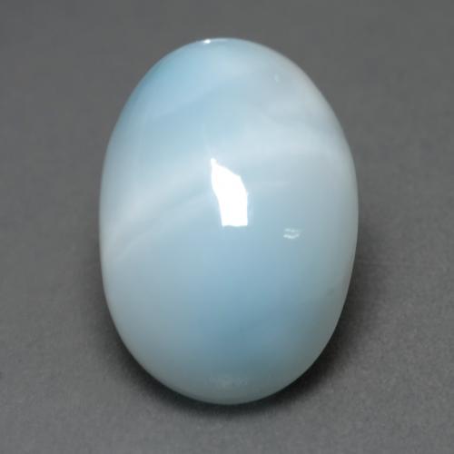 Larimar bleue naturelle coupe ovale, 6,65 ct, translucide