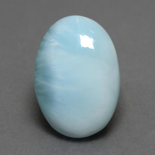 Larimar bleue naturelle coupe ovale, 7,85 ct, translucide