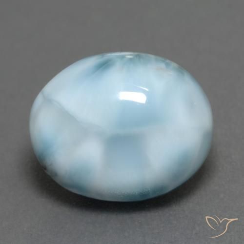 Larimar Bleu clair naturelle ovale, 5.08 ct, Opaque
