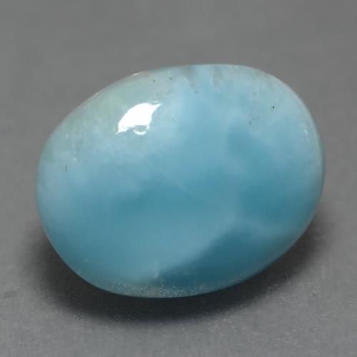 Larimar bleue naturelle coupe ovale, 4,48 ct, translucide