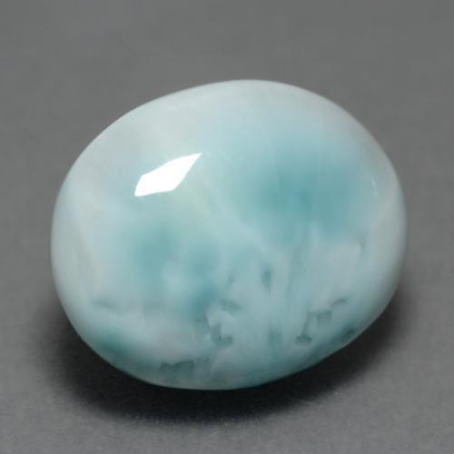 Larimar bleue naturelle coupe ovale, 4,69 ct, opaque