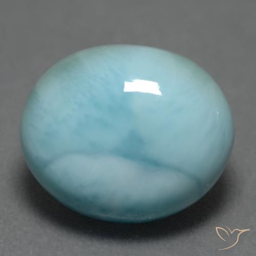 5.46ct Naturel Bleu clair Larimar, ovale, Opaque