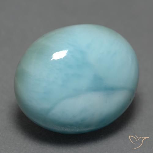 Larimar Bleu clair naturelle ovale, 5.46 ct, Opaque