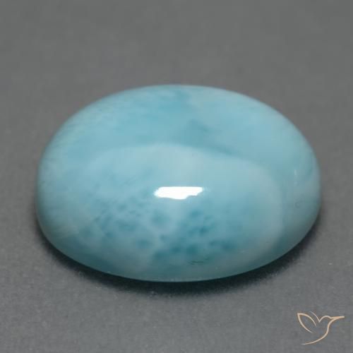 Larimar Bleu clair naturelle ovale, 5.46 ct, Opaque