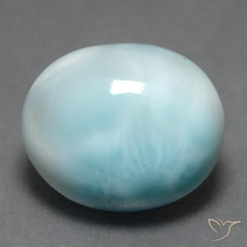 Larimar Bleu clair naturelle Coupe ovale, 5.19 ct, Translucide