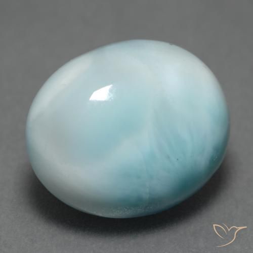 Larimar Bleu clair naturelle Coupe ovale, 5.19 ct, Translucide