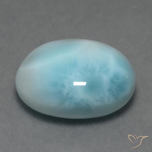 Larimar Bleu clair naturelle Coupe ovale, 5.19 ct, Translucide