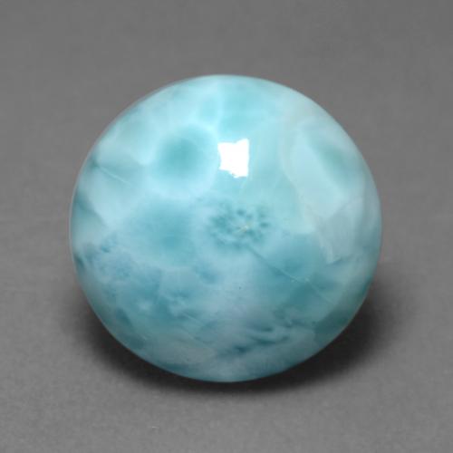 Larimar Bleu ciel léger naturelle Coupe roude, 5.58 ct, Opaque