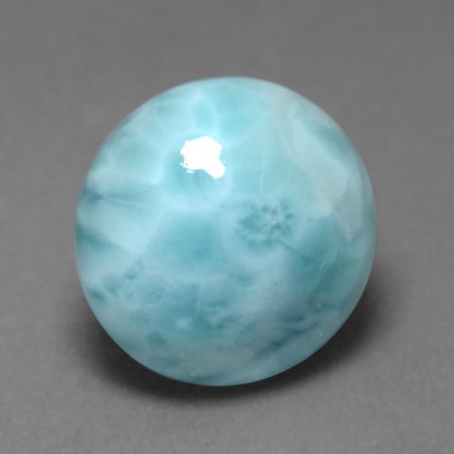 Larimar Bleu ciel léger naturelle Coupe roude, 5.58 ct, Opaque