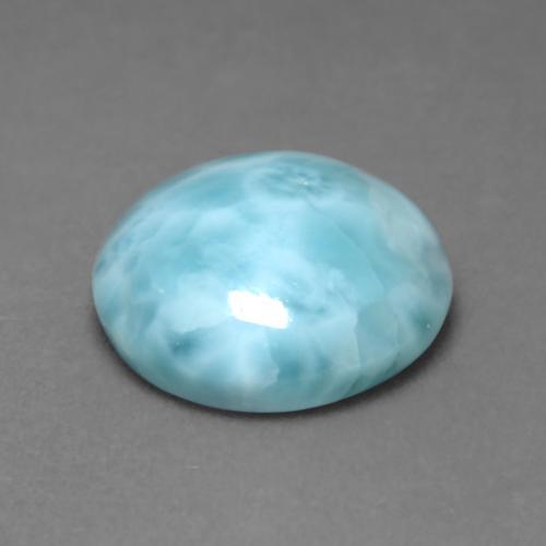 Larimar Bleu ciel léger naturelle Coupe roude, 5.58 ct, Opaque