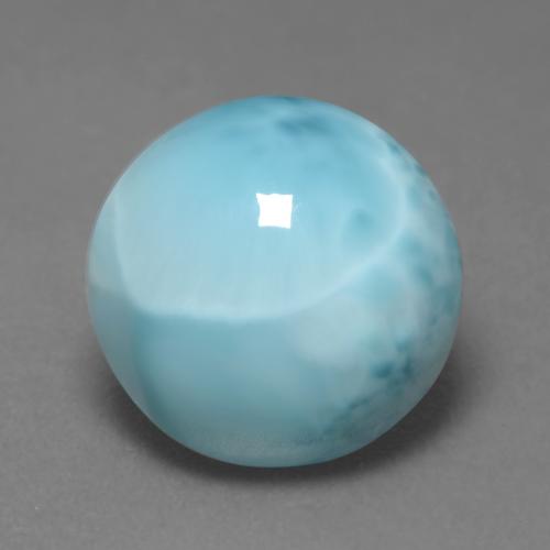 Larimar bleue naturelle coupe roude, 6,04 ct, opaque