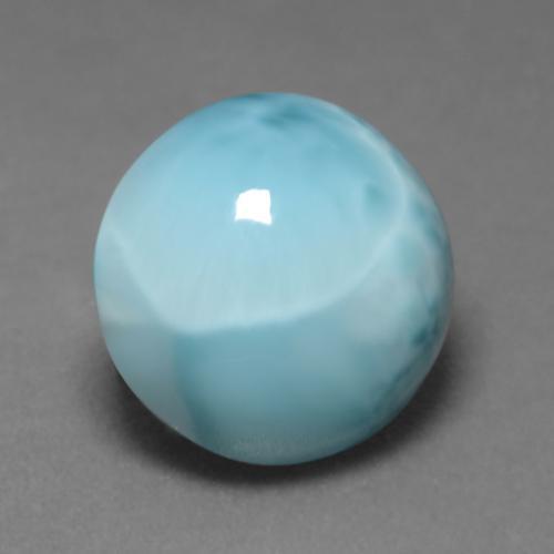 Larimar bleue naturelle coupe roude, 6,04 ct, opaque