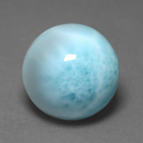 Larimar bleue naturelle coupe roude, 6,48 ct, opaque