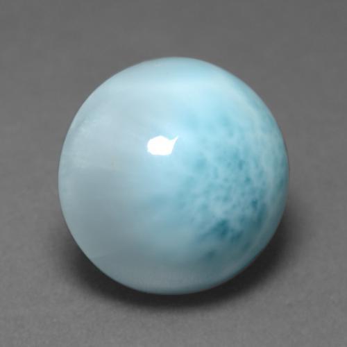 Larimar bleue naturelle coupe roude, 6,48 ct, opaque