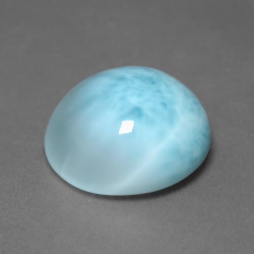 Larimar bleue naturelle coupe roude, 6,48 ct, opaque