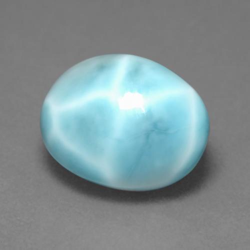 Larimar bleue naturelle coupe ovale, 4,55 ct, opaque