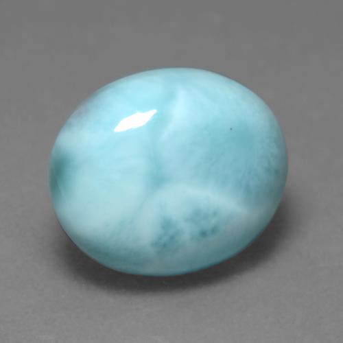 Larimar bleue naturelle coupe ovale, 4,62 ct, opaque
