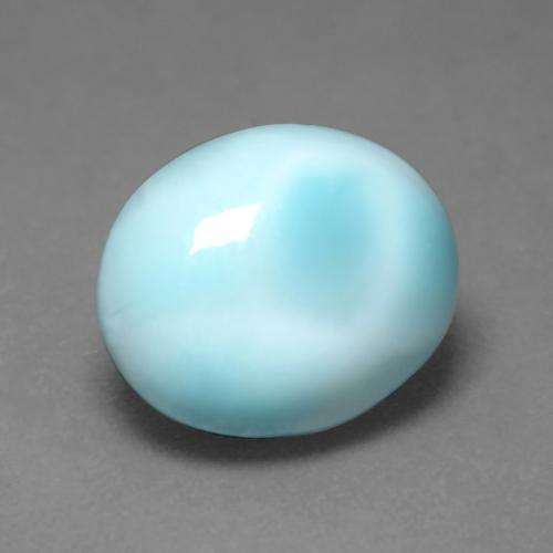Larimar bleue naturelle coupe ovale, 5,18 ct, opaque