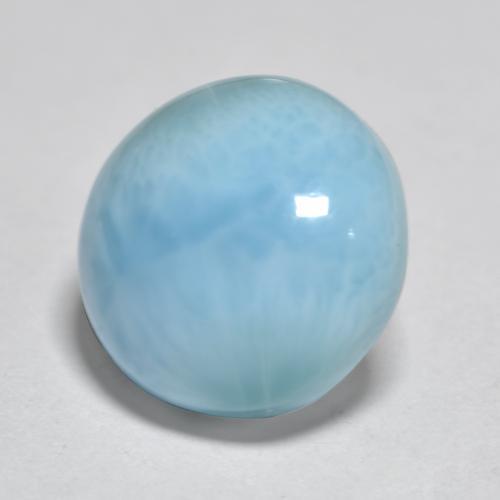 Larimar bleue naturelle coupe roude, 3,84 ct, opaque