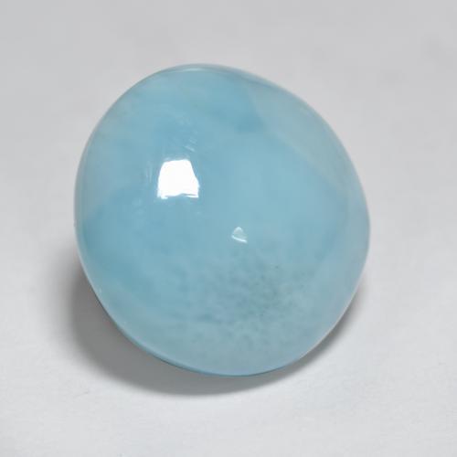 Larimar Bleu ciel naturelle Coupe roude, 3.19 ct, Opaque