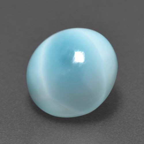 Larimar bleue naturelle coupe roude, 3,35 ct, translucide