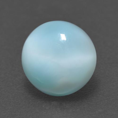Larimar Bleu verdâtre léger naturelle Coupe roude, 1.82 ct, Translucide
