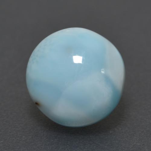 Larimar Bleu verdâtre léger naturelle Coupe roude, 3.68 ct, Opaque