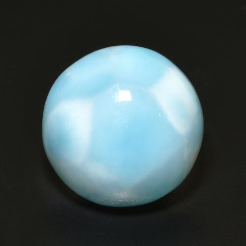 Larimar Bleu verdâtre léger naturelle Coupe roude, 7.56 ct, Opaque