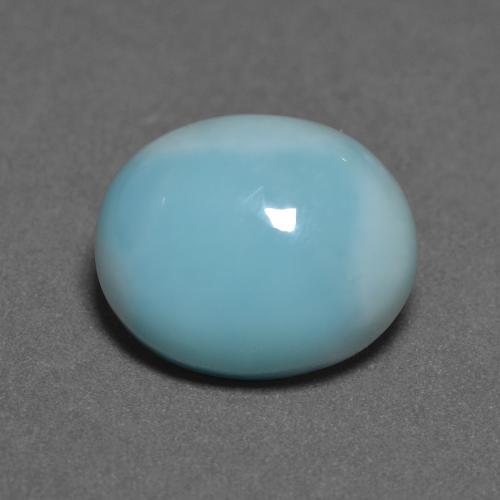 Larimar turquoise naturelle coupe ovale, 4,30 ct, opaque