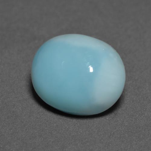 Larimar turquoise naturelle coupe ovale, 4,30 ct, opaque