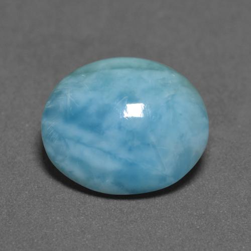 Larimar Vert bleu clair naturelle Coupe ovale, 3.40 ct, Opaque