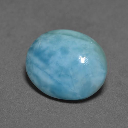 Larimar Vert bleu clair naturelle Coupe ovale, 3.40 ct, Opaque