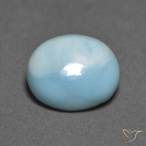 Larimar Vert bleu clair naturelle ovale, 3.76 ct, Opaque