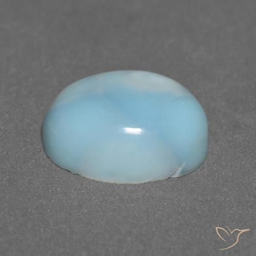 Larimar Vert bleu clair naturelle ovale, 3.76 ct, Opaque