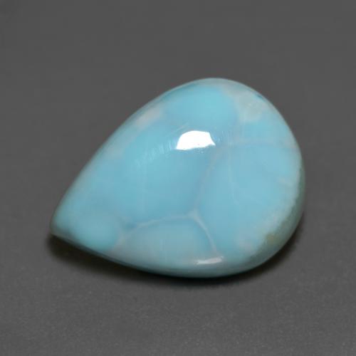 Larimar Bleu verdâtre léger naturelle En forme de poire, 8.77 ct, Opaque