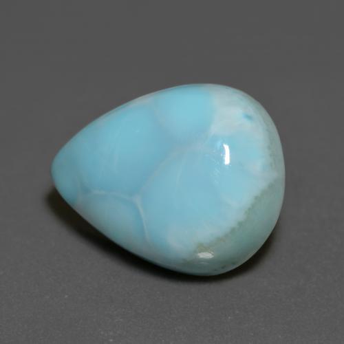 Larimar Bleu verdâtre léger naturelle En forme de poire, 8.77 ct, Opaque