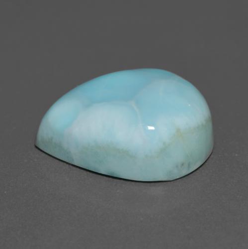 Larimar Bleu verdâtre léger naturelle En forme de poire, 8.77 ct, Opaque