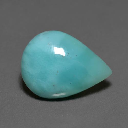 Larimar turquoise naturelle en forme de poire, 6,51 ct, opaque