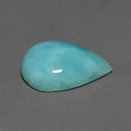 Larimar turquoise naturelle en forme de poire, 6,51 ct, opaque